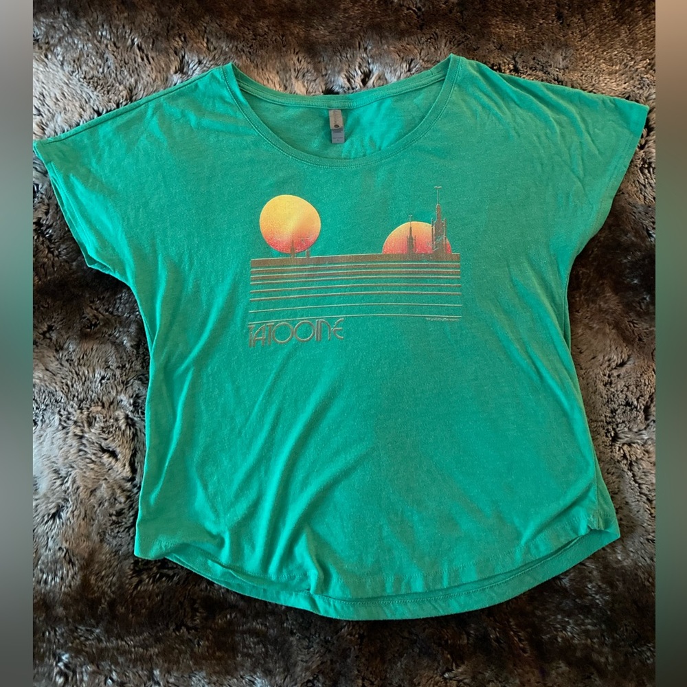 TEEPUBLIC Star Wars “Visit Tatooine” ~ Dolman T-Shirt (L) Vintage Heather Green